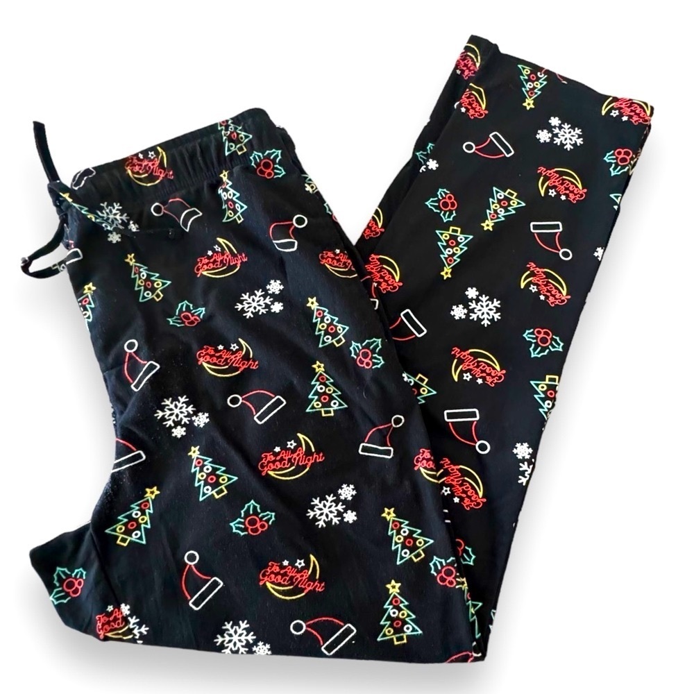 Trinity Collective Size Large (36-38) Christmas Neon PJ Pants 100% Polyester